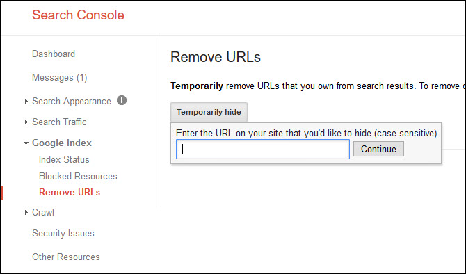 Remove URLs in GSC